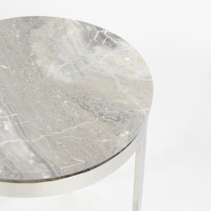 SOLD Nicos Zographos Designs Limited Marble Stainless Side Table