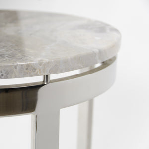SOLD Nicos Zographos Designs Limited Marble Stainless Side Table