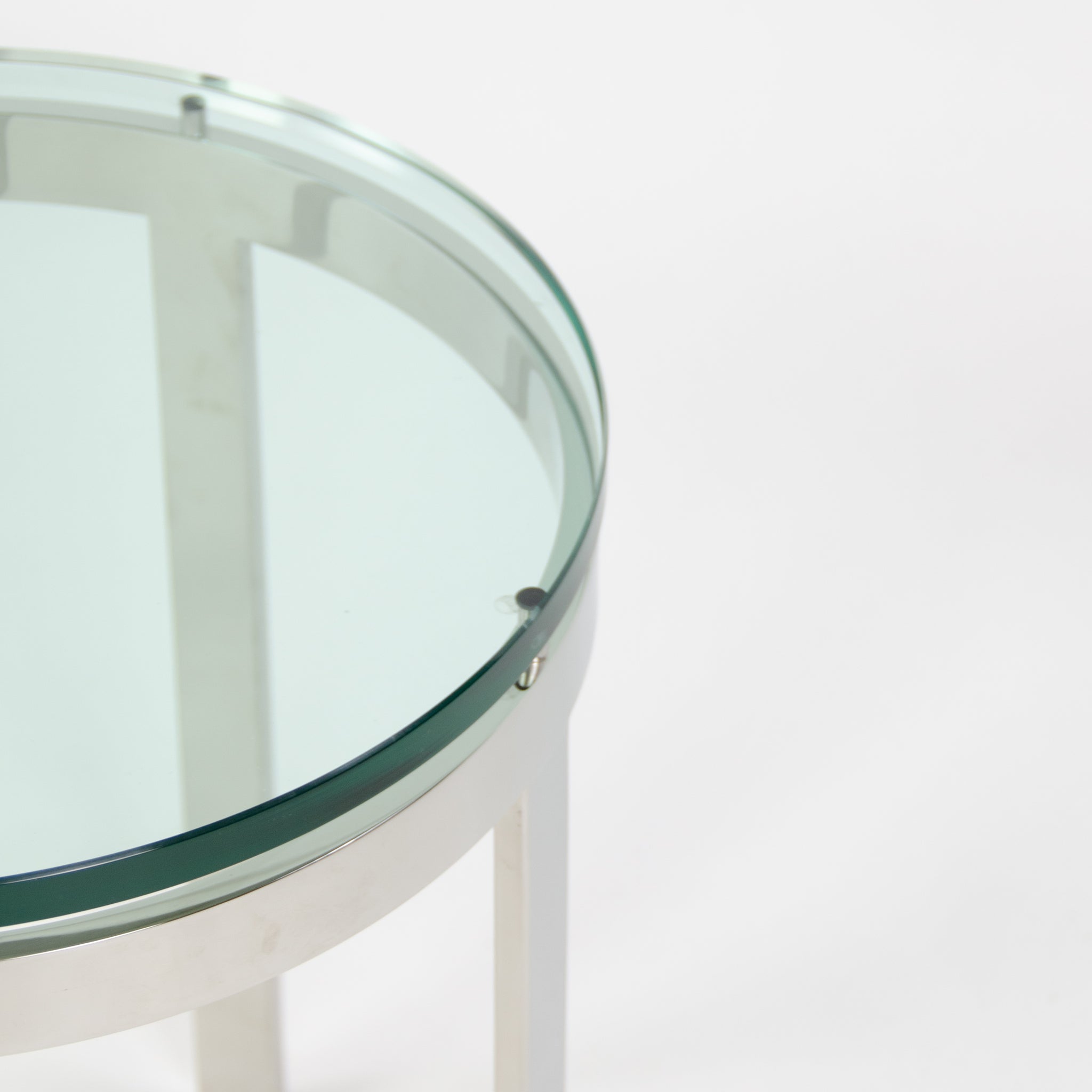 Nicos Zographos Designs Limited Glass Stainless Side Table