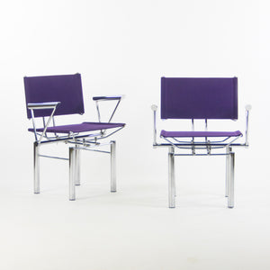 1980s Hans Ullrich Bitsch for Kusch+Co Dining Side Chairs Purple Fabric Pair