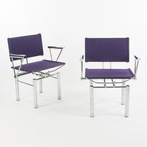 1980s Hans Ullrich Bitsch for Kusch+Co Dining Side Chairs Purple Fabric Pair