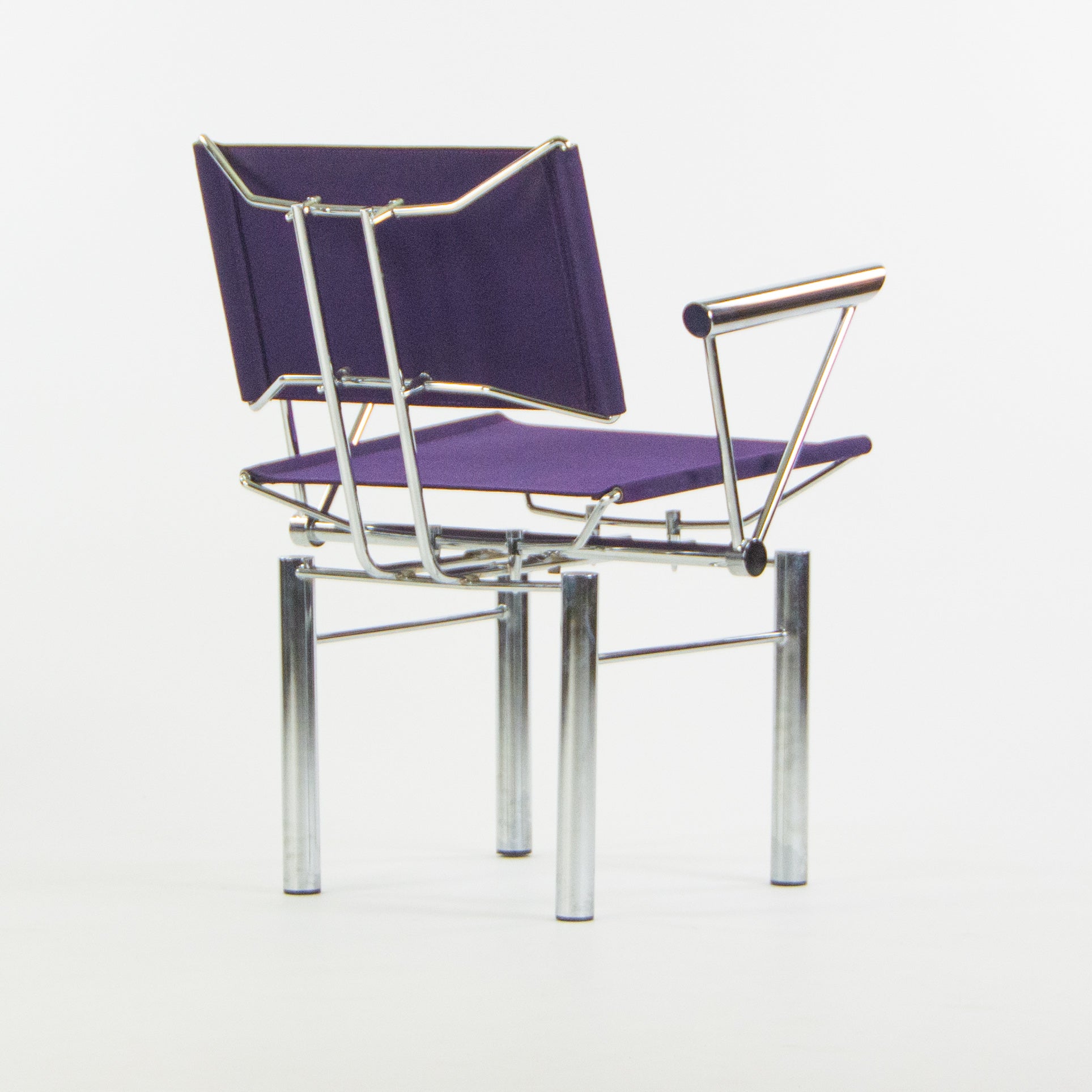 SOLD 1980s Hans Ullrich Bitsch for Kusch+Co Dining Side Chairs Purple Fabric Pair
