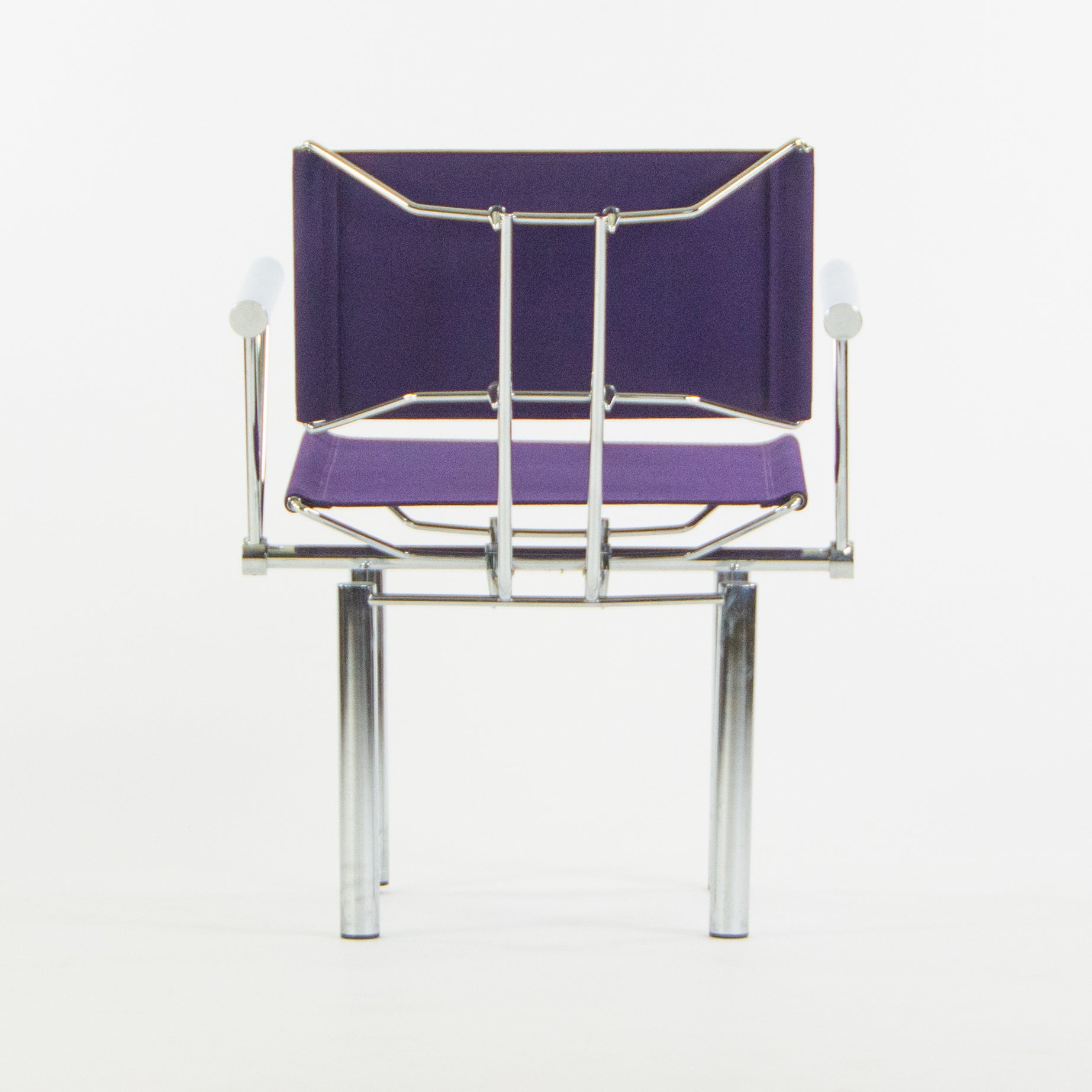 SOLD 1980s Hans Ullrich Bitsch for Kusch+Co Dining Side Chairs Purple Fabric Pair