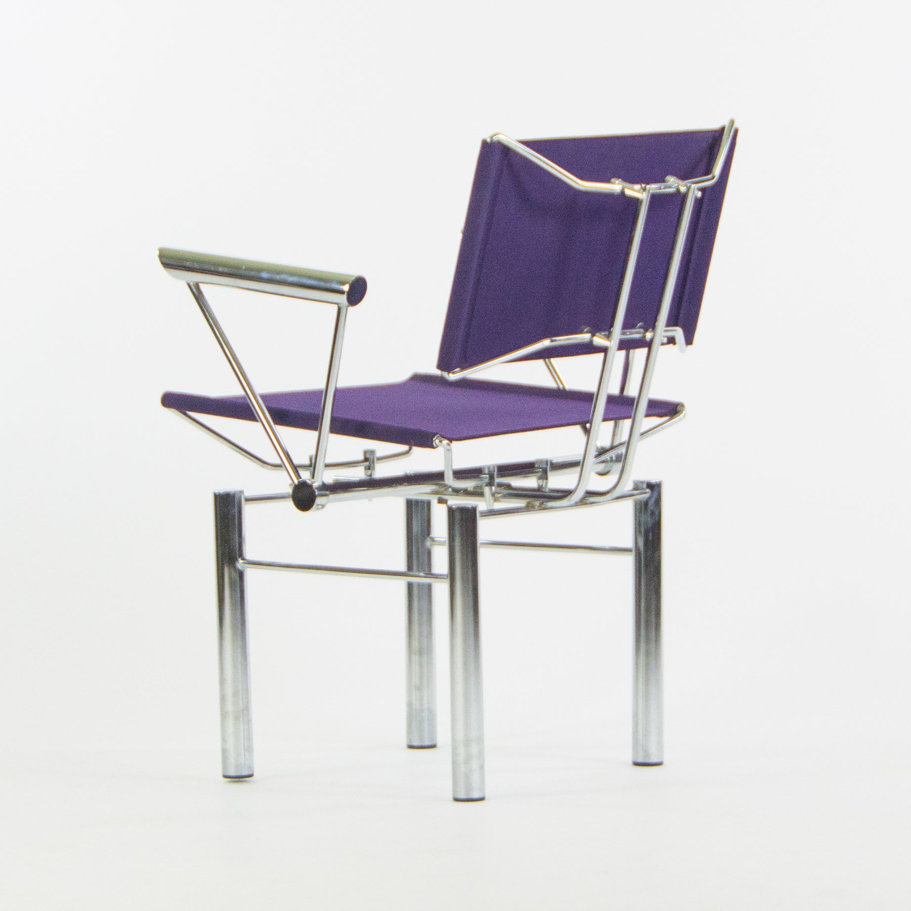 SOLD 1980s Hans Ullrich Bitsch for Kusch+Co Dining Side Chairs Purple Fabric Pair