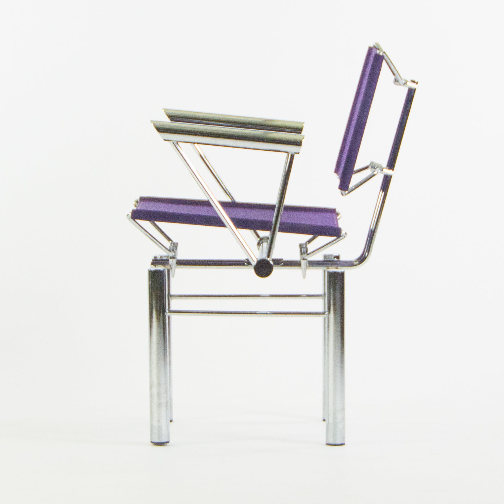 SOLD 1980s Hans Ullrich Bitsch for Kusch+Co Dining Side Chairs Purple Fabric Pair