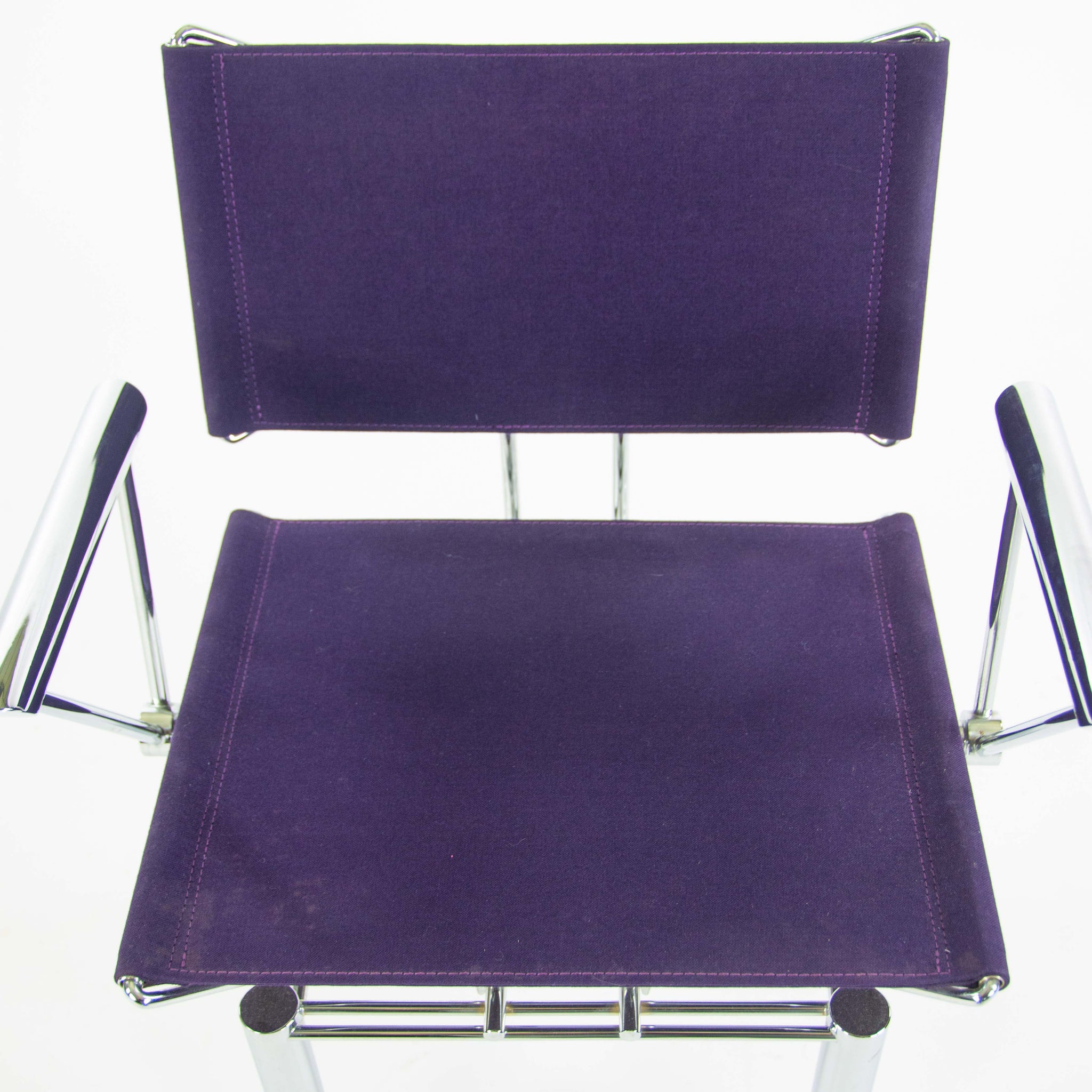 SOLD 1980s Hans Ullrich Bitsch for Kusch+Co Dining Side Chairs Purple Fabric Pair