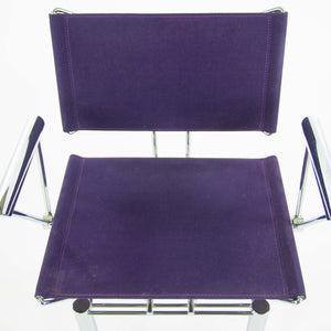 1980s Hans Ullrich Bitsch for Kusch+Co Dining Side Chairs Purple Fabric Pair