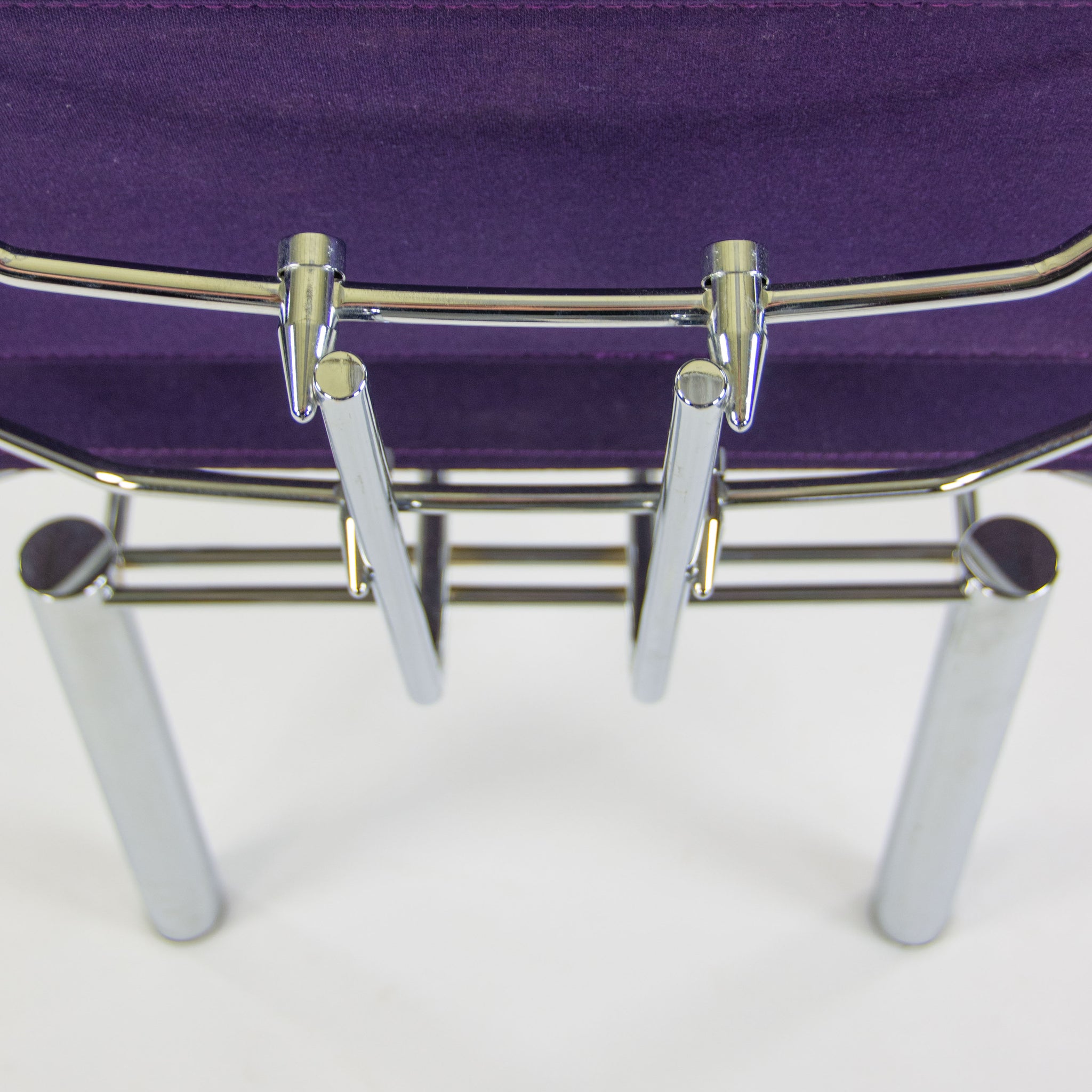 SOLD 1980s Hans Ullrich Bitsch for Kusch+Co Dining Side Chairs Purple Fabric Pair