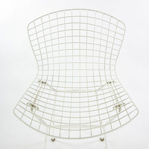 SOLD Harry Bertoia for Knoll 1970's Vintage Set of 3 White Bar Height Wire Stools