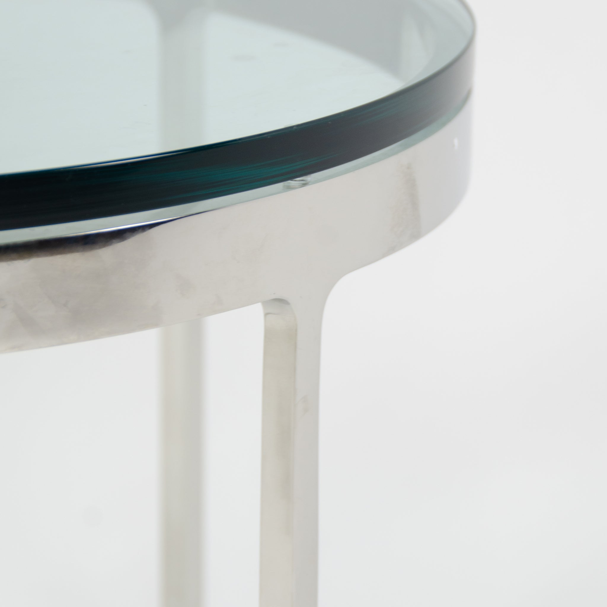 SOLD Nicos Zographos Designs Limited Stainless Cocktail End Table