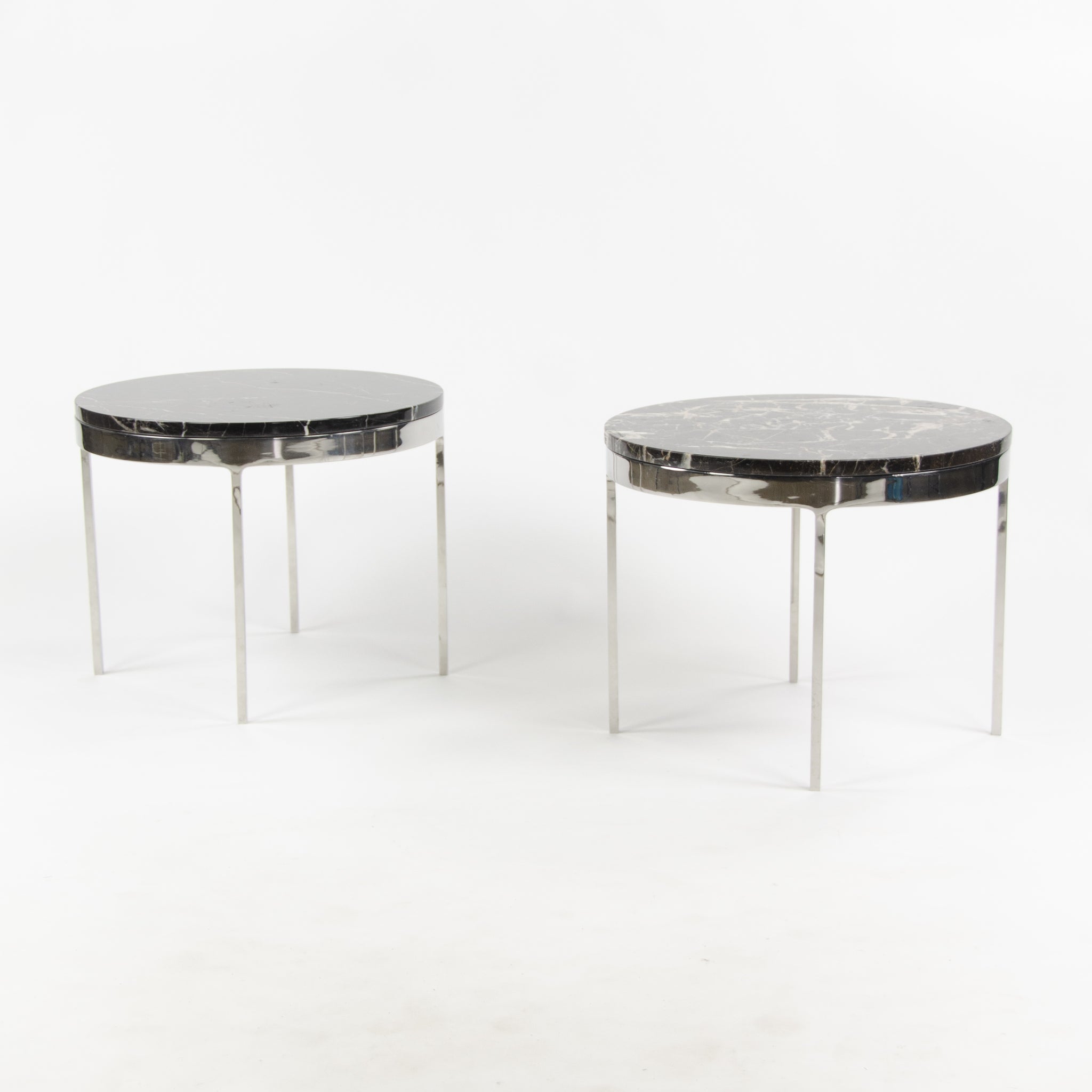SOLD Nicos Zographos Designs Limited Stainless Marble Side Table