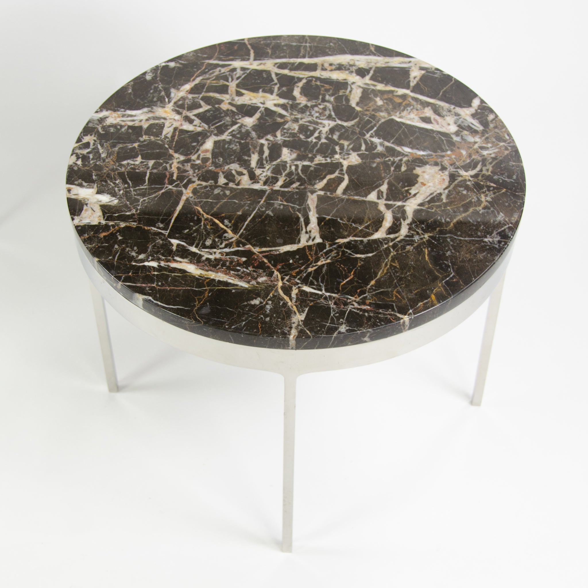 SOLD Nicos Zographos Designs Limited Stainless Marble Side Table