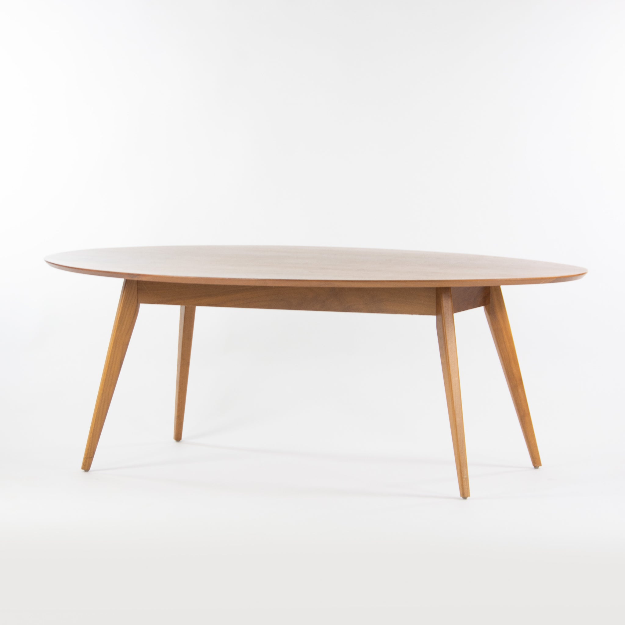 Custom Jens Risom Knoll 78 in Oval Walnut Dining Conference Table