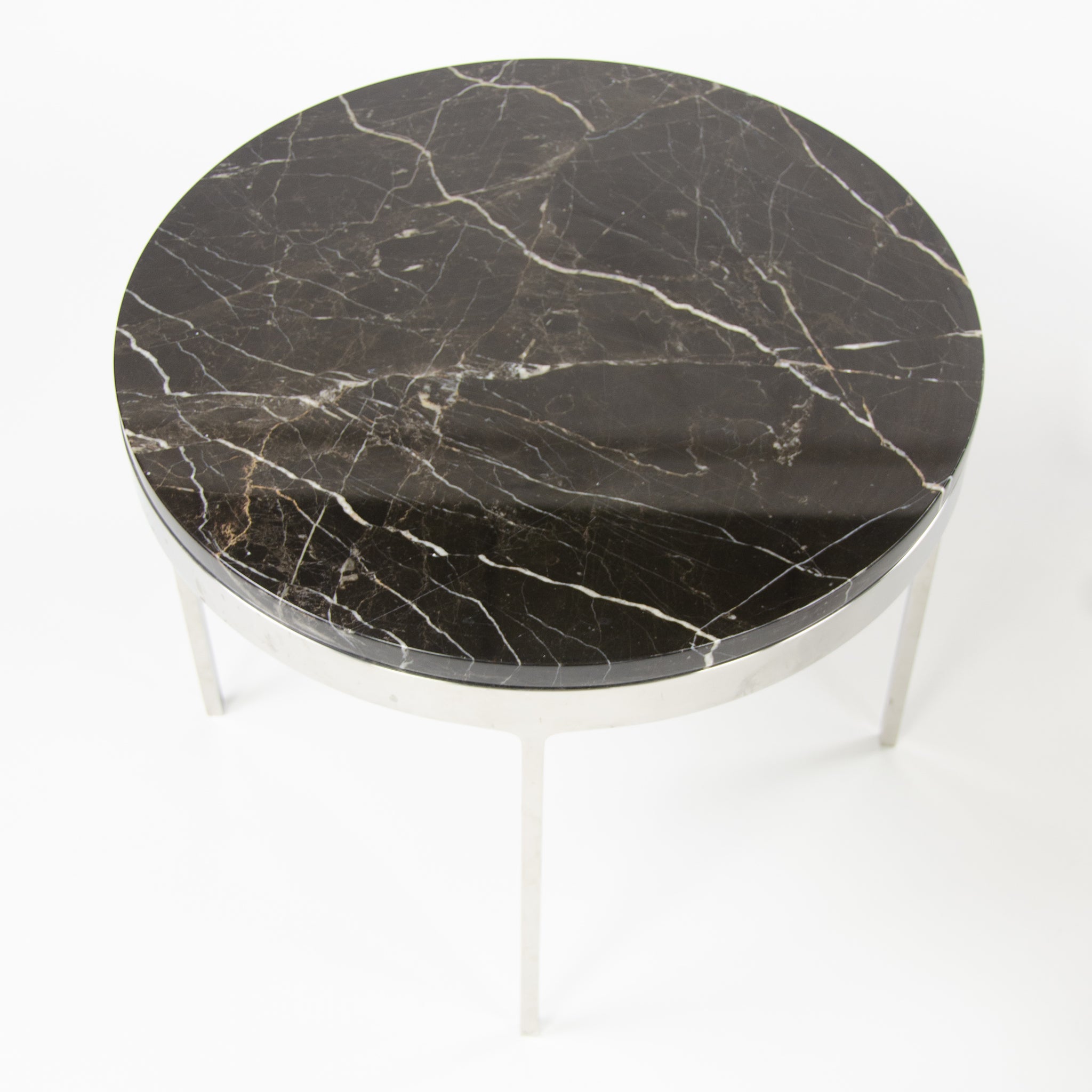 SOLD Nicos Zographos Designs Limited Stainless Marble Side Table