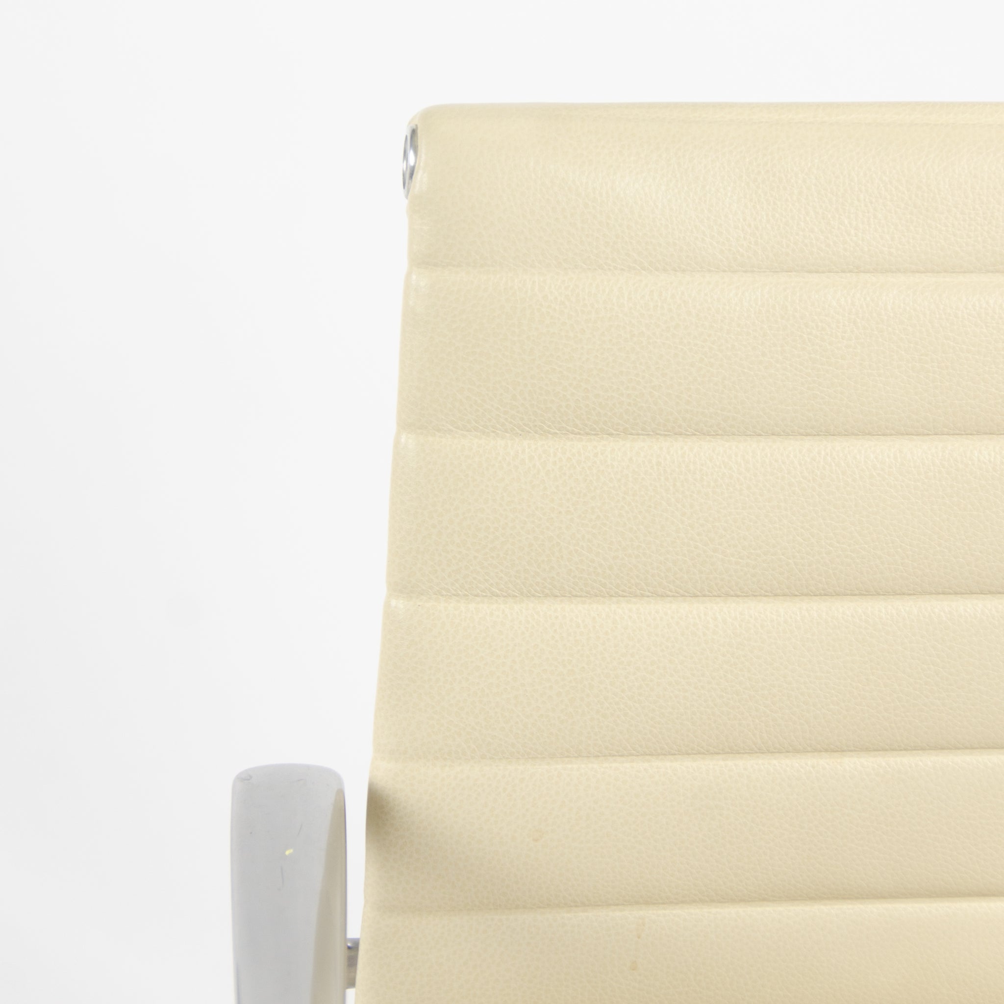 SOLD Herman Miller Eames Aluminum Group Executive Chairs Ivory Leather 2009