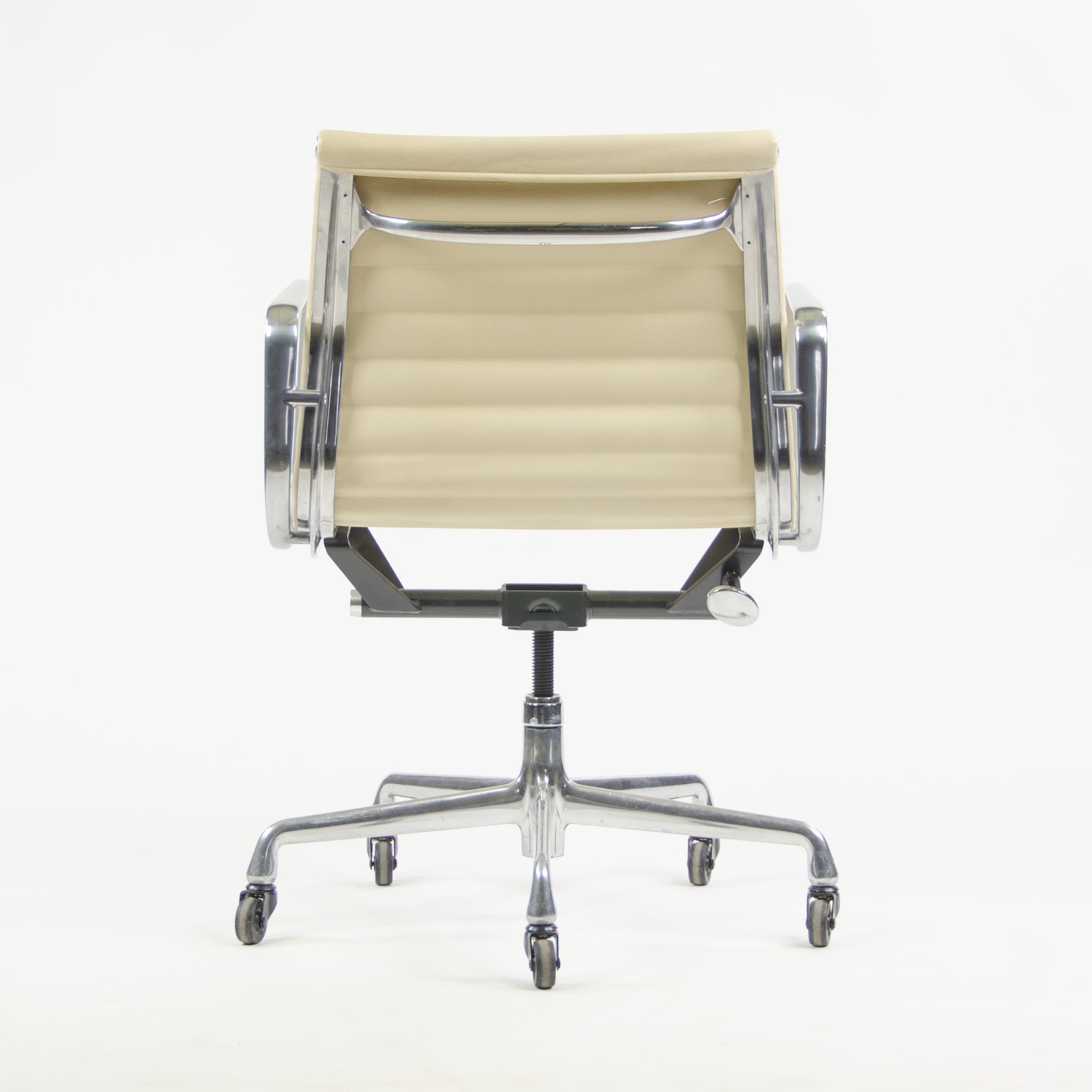 SOLD Herman Miller Eames Aluminum Group Executive Chairs Ivory Leather 2009