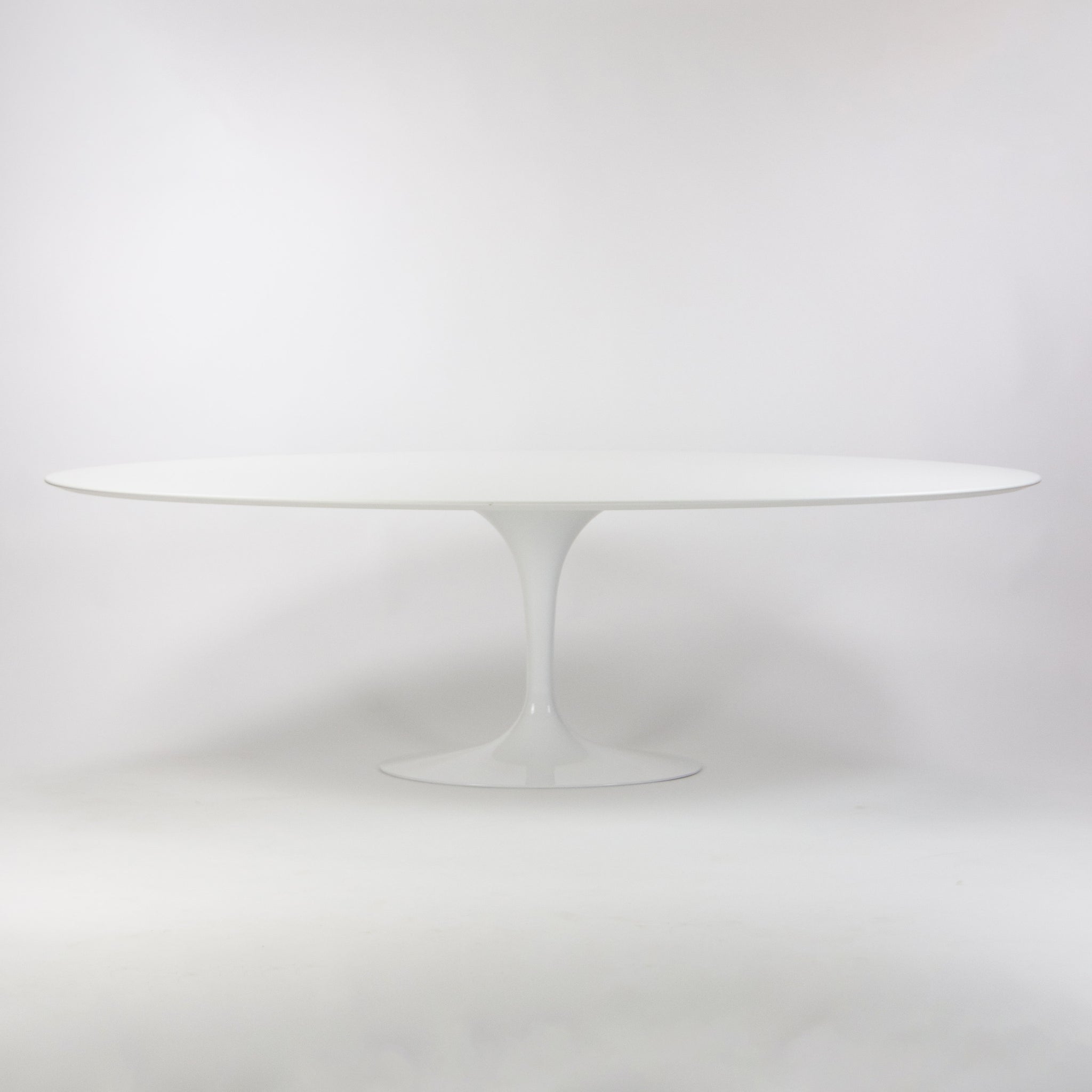 SOLD Eero Saarinen for Knoll 2019 96 inch White Laminate Oval Tulip Dining Table