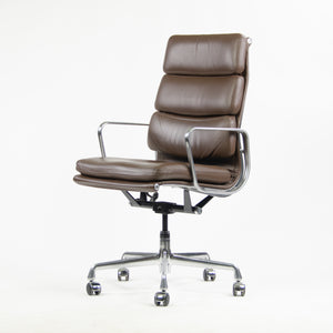 SOLD Herman Miller Eames Soft Pad Aluminum Group High Back Chair 2014 Brown Leather