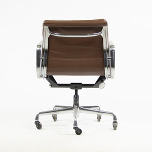 SOLD Herman Miller Eames Soft Pad Aluminum Group Chair Brown Leather 2006/7