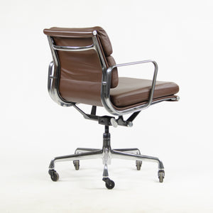 SOLD Herman Miller Eames Soft Pad Aluminum Group Chair Brown Leather 2006/7