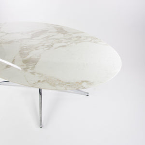 SOLD Florence Knoll Calacatta Gold 78 in Oval Marble Conference Dining Table Restored