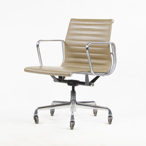SOLD Herman Miller Eames Aluminum Group Executive Chairs Tan Leather 2000's