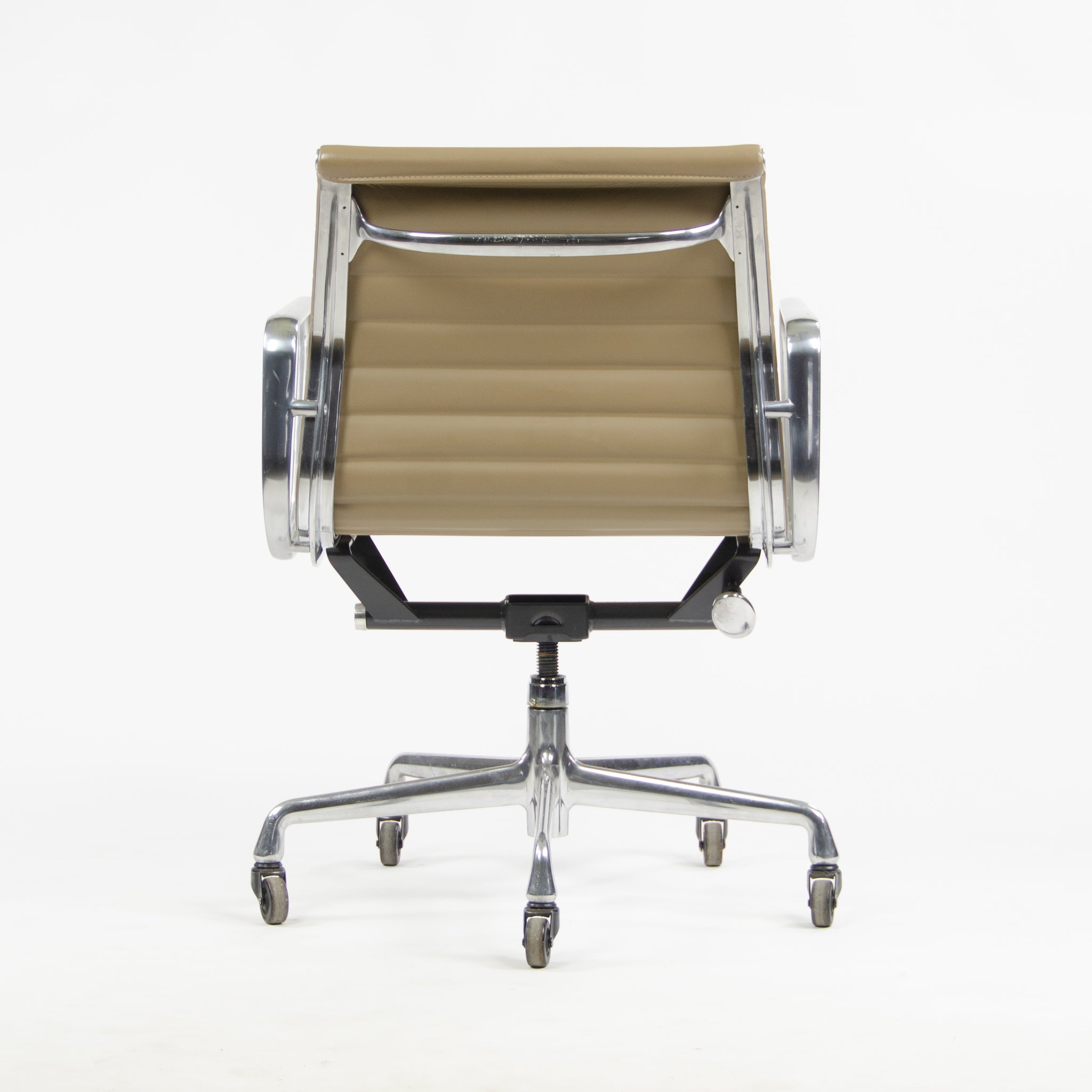 SOLD Herman Miller Eames Aluminum Group Executive Chairs Tan Leather 2000's