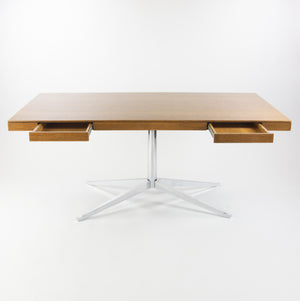 SOLD 1960's Florence Knoll 2485 Executive Pedestal Table Partners Desk Vintage Oak