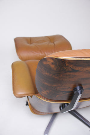 SOLD Exceptional Museum Quality Herman Miller Eames Lounge Chair and Ottoman Cognac