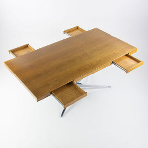 SOLD 1960's Florence Knoll 2485 Executive Pedestal Table Partners Desk Vintage Oak