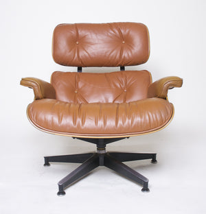 SOLD Exceptional Museum Quality Herman Miller Eames Lounge Chair and Ottoman Cognac