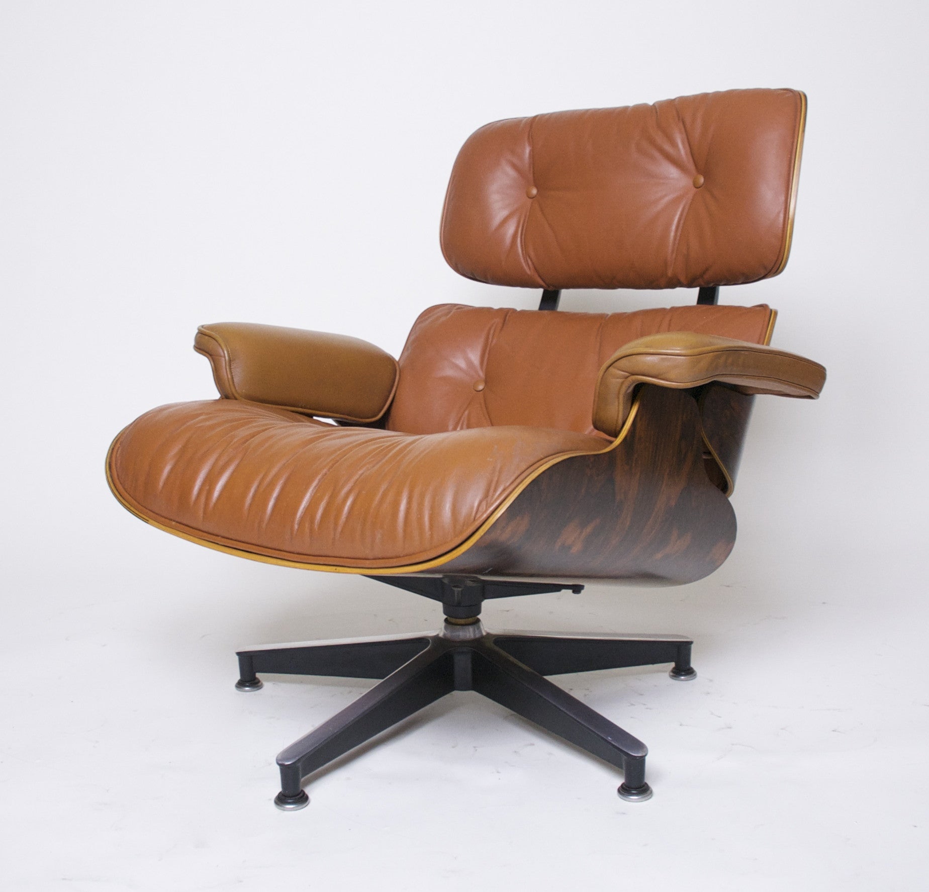 SOLD Exceptional Museum Quality Herman Miller Eames Lounge Chair and Ottoman Cognac