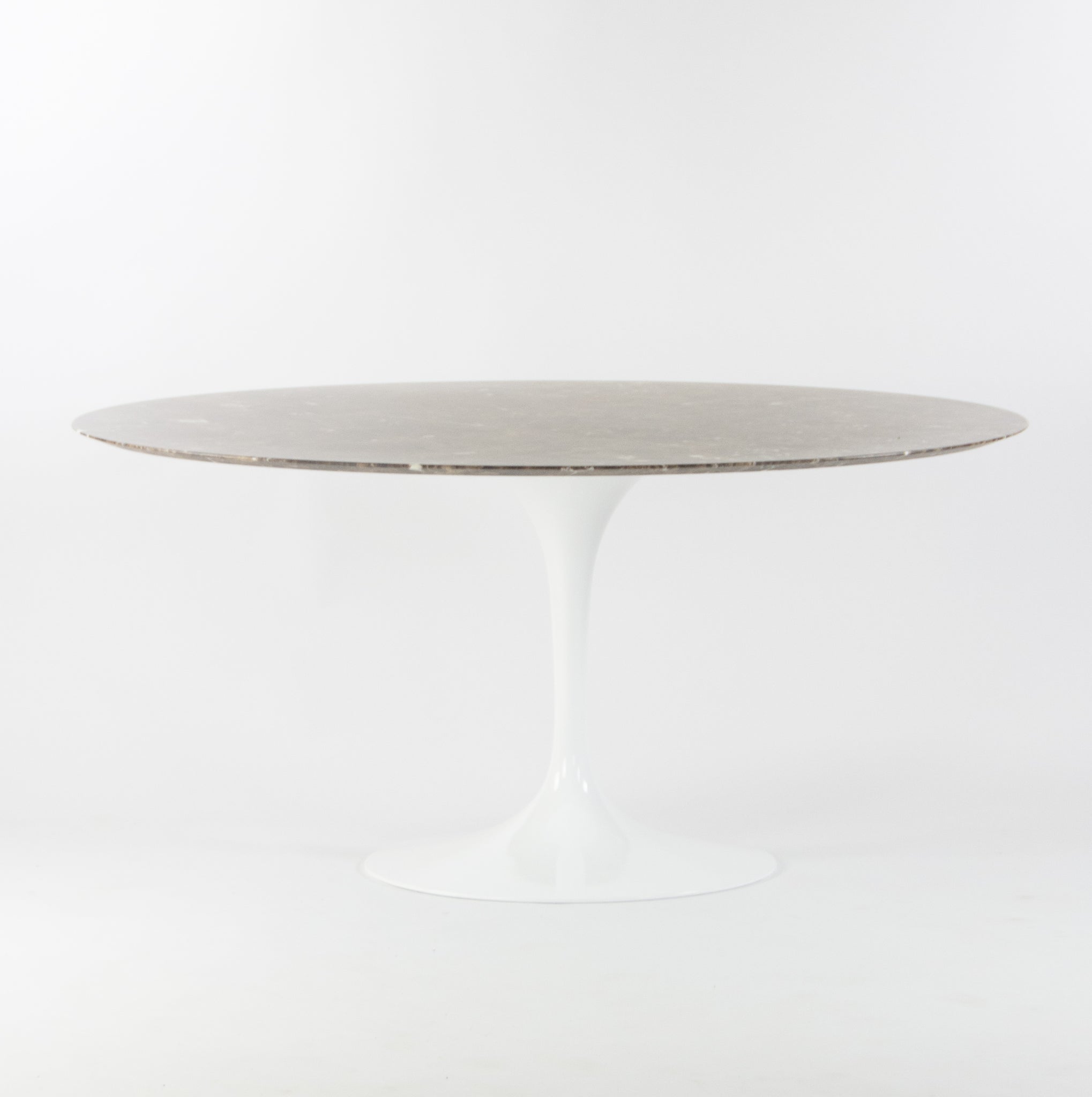 SOLD Eero Saarinen for Knoll 2019 60in Brown Emperador Marble Dining Table Tulip Base