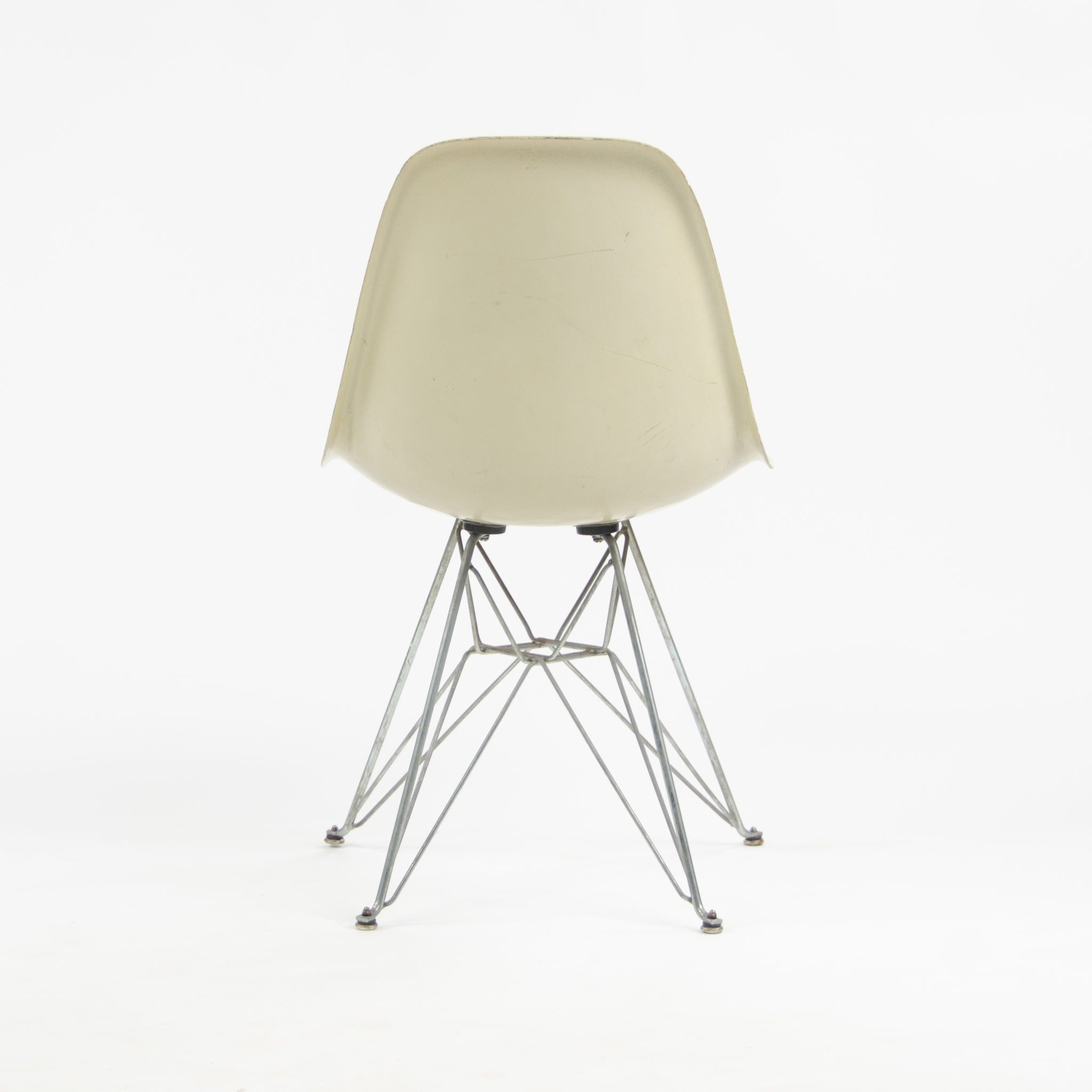 SOLD Herman Miller Eames 1951 Fiberglass Side Shell Chair Ivory Eiffel Tower Base DKR