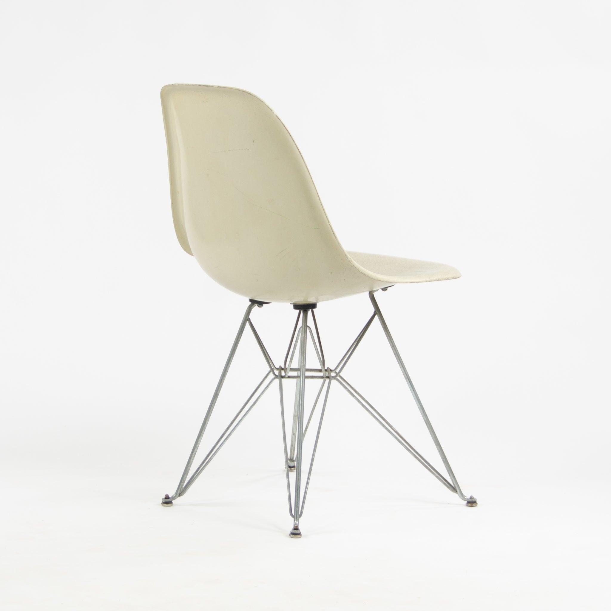 SOLD Herman Miller Eames 1951 Fiberglass Side Shell Chair Ivory Eiffel Tower Base DKR