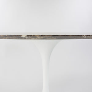 SOLD Eero Saarinen for Knoll 2019 60in Brown Emperador Marble Dining Table Tulip Base