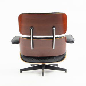 SOLD 2001 Herman Miller Eames Lounge Chair & Ottoman Cherry 670 671 Black Leather