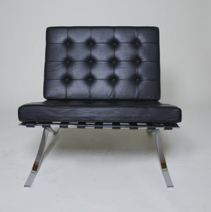SOLD Knoll Barcelona Chair Mies Van Der Rohe Black Leather Gorgeous Condition #1 of 2