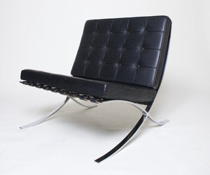 SOLD Knoll Barcelona Chair Mies Van Der Rohe Black Leather Gorgeous Condition #1 of 2