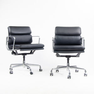 SOLD NEW Old Stock Eames Herman Miller Low Soft Pad Aluminum Desk Chair Black Leather