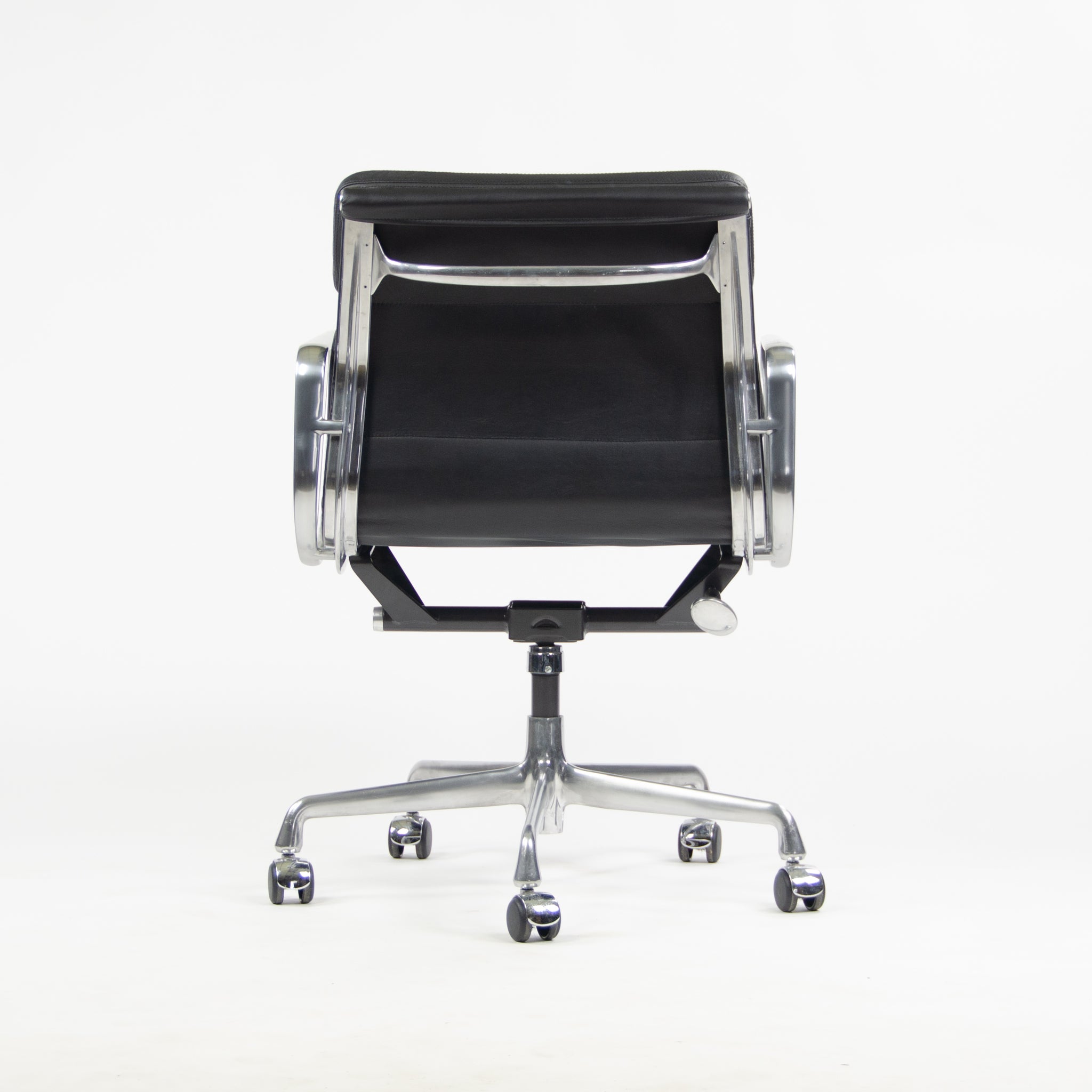 SOLD NEW Old Stock Eames Herman Miller Low Soft Pad Aluminum Desk Chair Black Leather