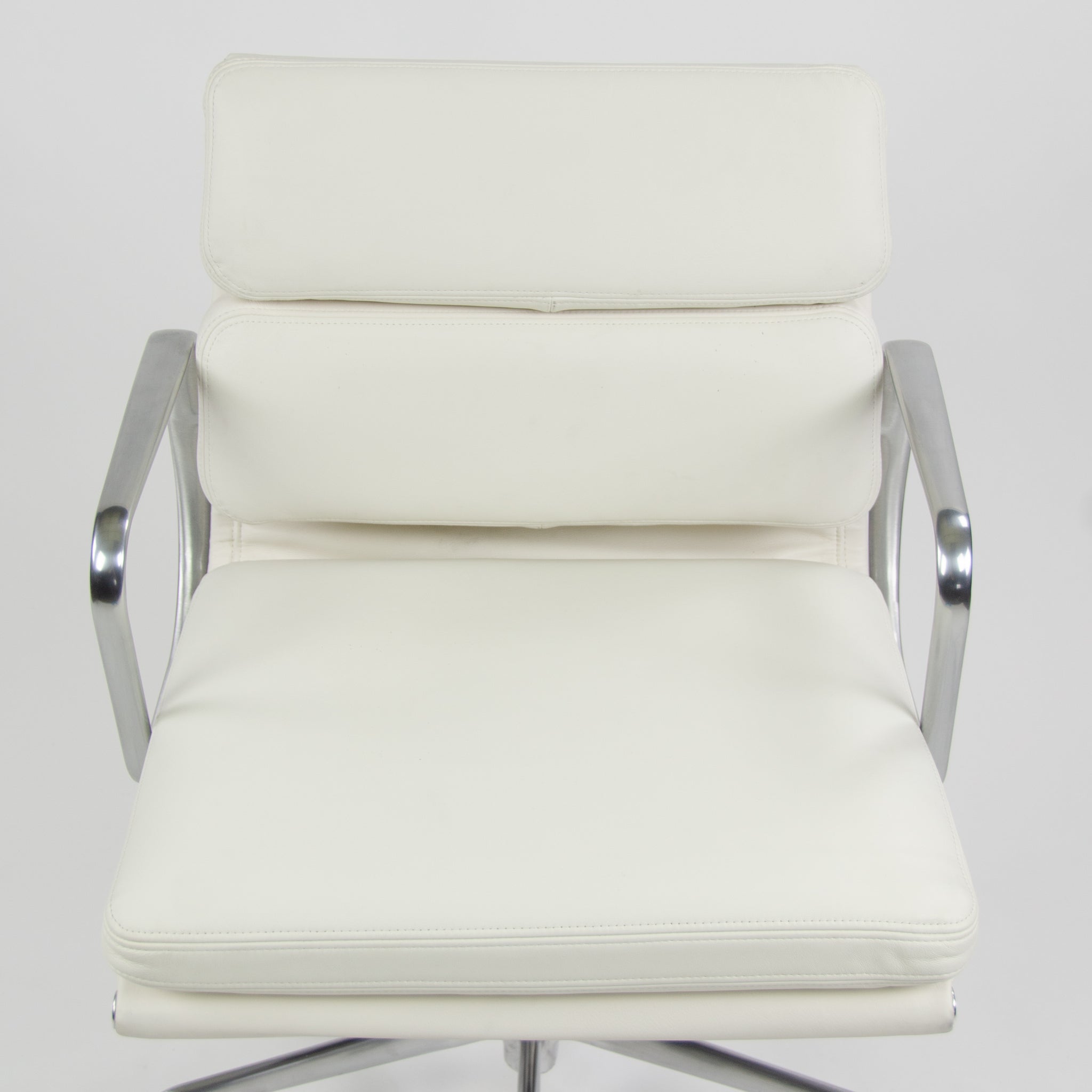 SOLD Eames Herman Miller Low Soft Pad Aluminum Desk Chair White Leather
