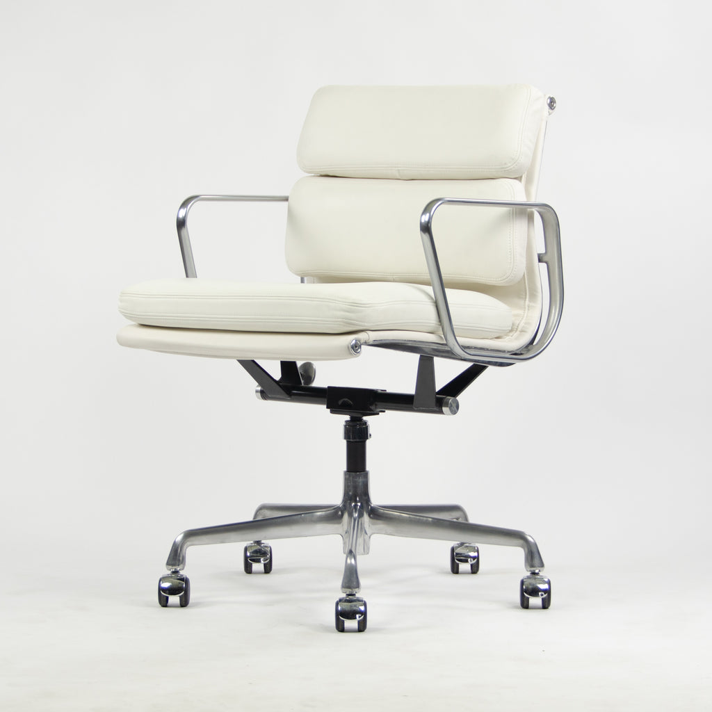 SOLD Eames Herman Miller Low Soft Pad Aluminum Desk Chair White Leather