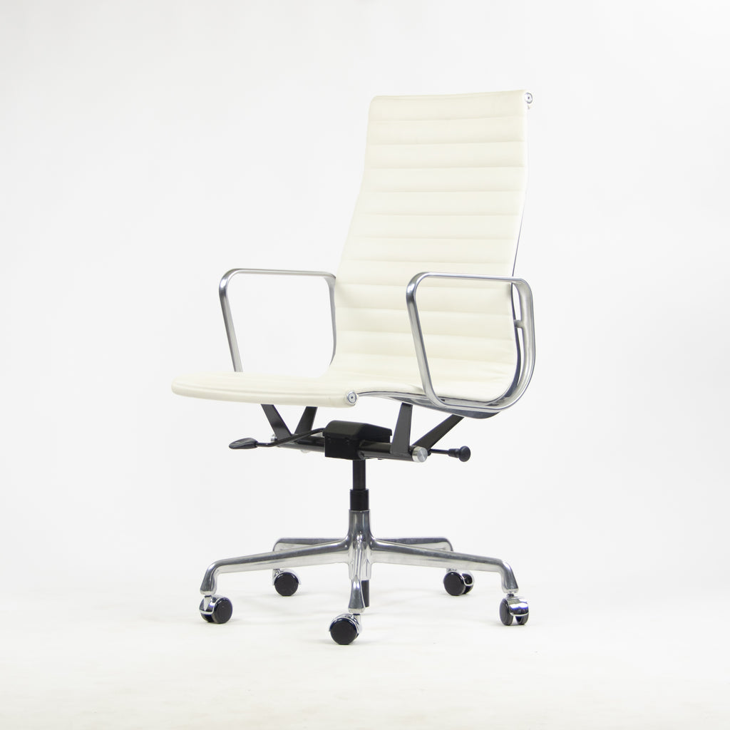 SOLD NEW 2013 Eames Herman Miller Leather High Aluminum Group Desk Chair White