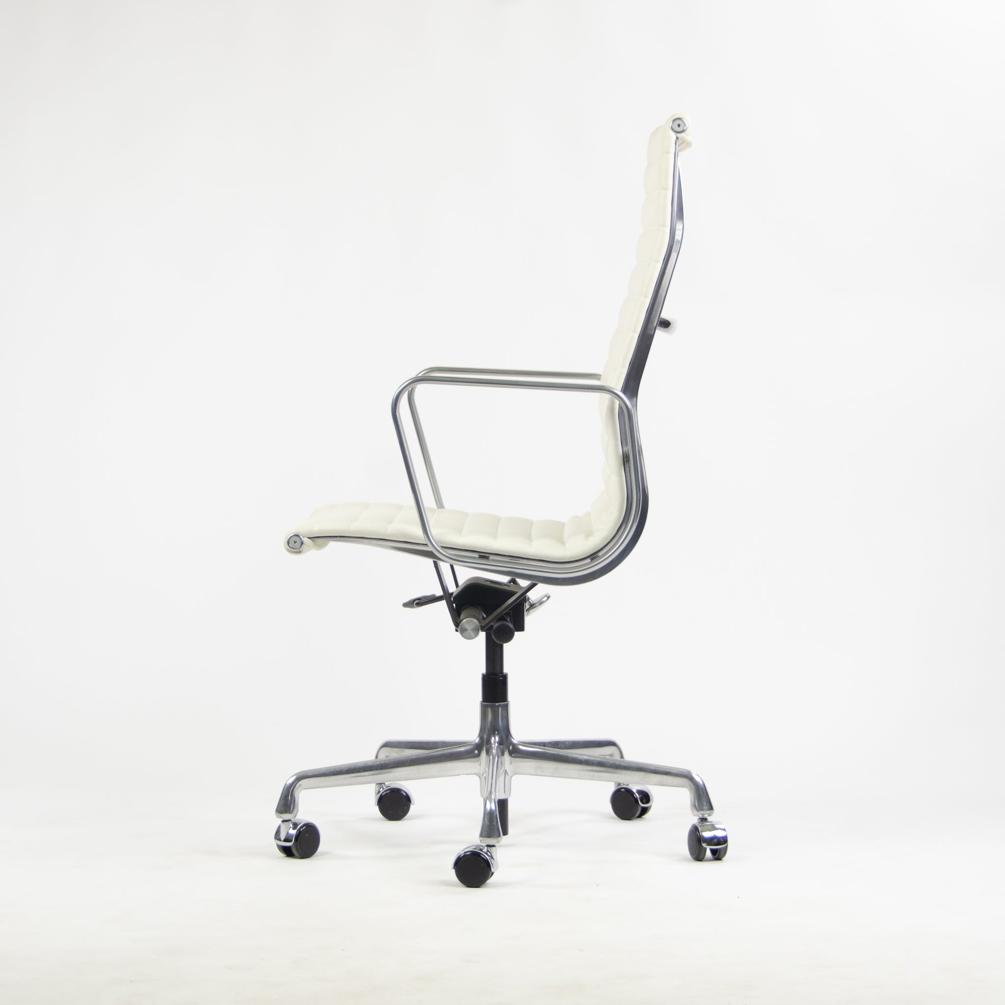 SOLD NEW 2013 Eames Herman Miller Leather High Aluminum Group Desk Chair White