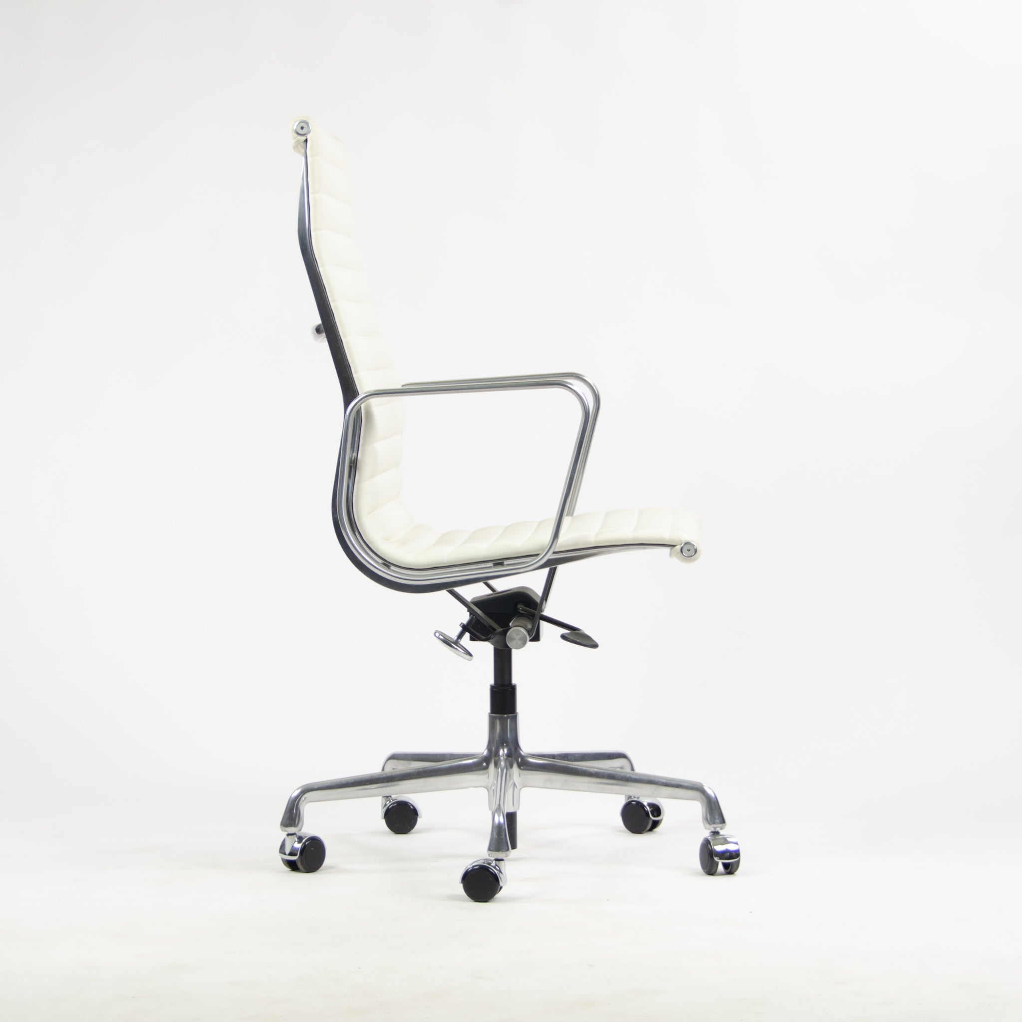 SOLD NEW 2013 Eames Herman Miller Leather High Aluminum Group Desk Chair White