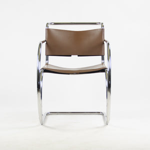 SOLD 1970's Knoll International Mies Van Der Rohe MR20 Armchairs Brown Leather