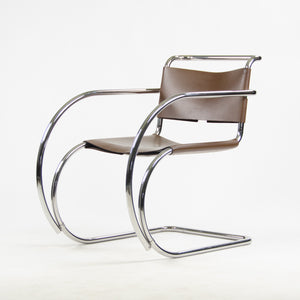 SOLD 1970's Knoll International Mies Van Der Rohe MR20 Armchairs Brown Leather