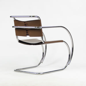SOLD 1970's Knoll International Mies Van Der Rohe MR20 Armchairs Brown Leather