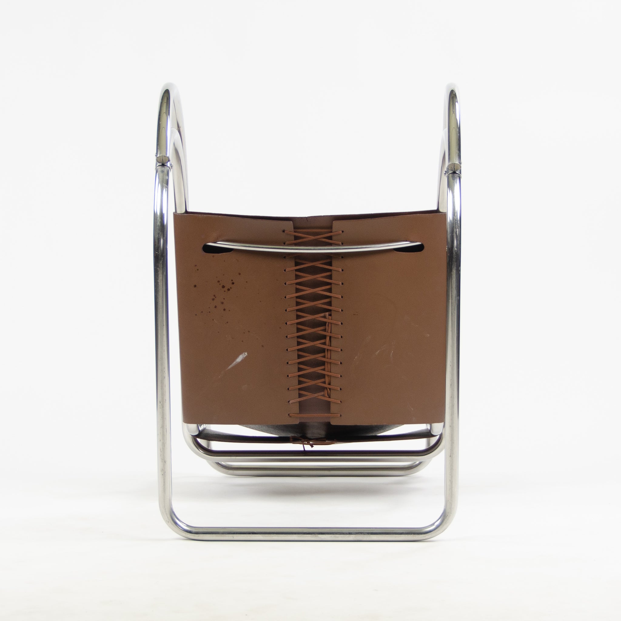 SOLD 1970's Knoll International Mies Van Der Rohe MR20 Armchairs Brown Leather